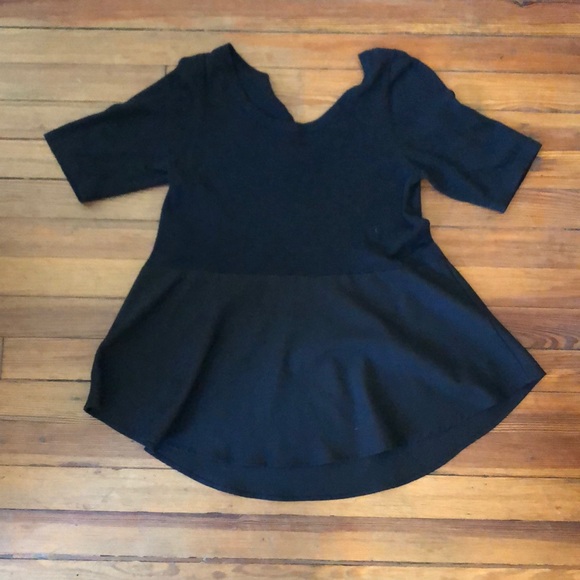 Moth | Anthropologie Black Peplum Sweater sz Med - Picture 2 of 8